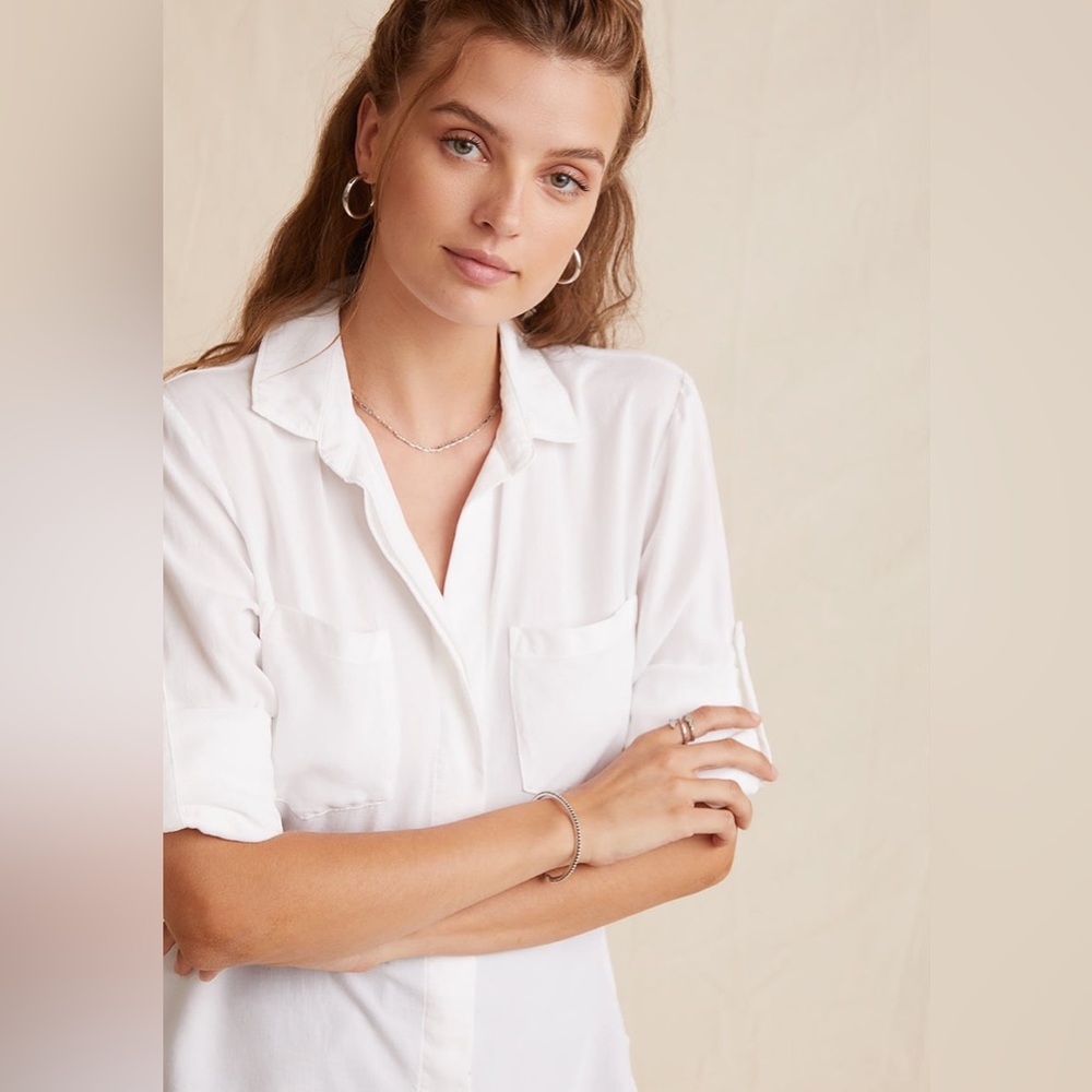 Bella Dahl Split Back Button Down White Size XS - image 3